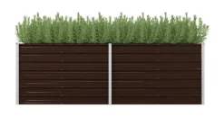 vidaXL Garten-Hochbeet verzinkter Stahl rechteckig 240 x 80 x 77 cm Braun