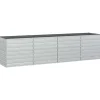 vidaXL Garten-Hochbeet verzinkter Stahl rechteckig 320 x 80 x 77 cm Silber
