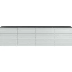 vidaXL Garten-Hochbeet verzinkter Stahl rechteckig 320 x 80 x 77 cm Silber