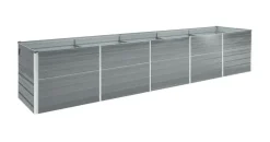 vidaXL Garten-Hochbeet verzinkter Stahl rechteckig 400 x 80 x 77 cm Grau