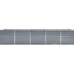 vidaXL Garten-Hochbeet verzinkter Stahl rechteckig 400 x 80 x 77 cm Grau