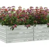 vidaXL Garten-Hochbeet verzinkter Stahl rechteckig 160 x 80 x 45 cm Silber
