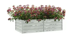 vidaXL Garten-Hochbeet verzinkter Stahl rechteckig 160 x 80 x 45 cm Silber