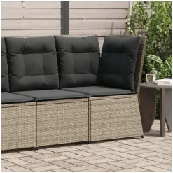 vidaXL Garten-Lounge-Set Ecksofa grau