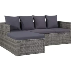 vidaXL Garten-Lounge-Set grau 43956