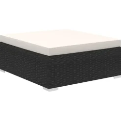 vidaXL Garten-Lounge-Set mit Auflagen schwarz/weiß