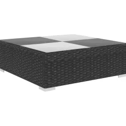 vidaXL Garten-Lounge-Set mit Auflagen schwarz/weiß
