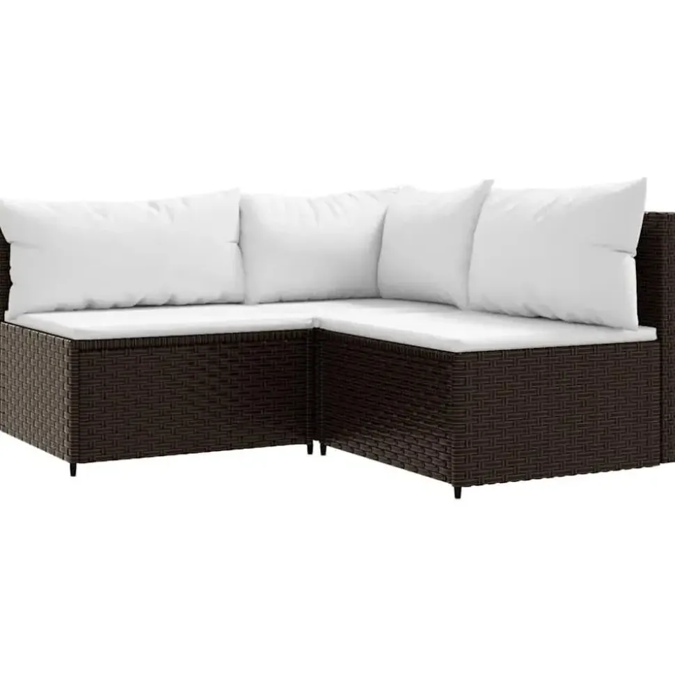 vidaXL Garten Lounge Set 4-tlg. Braun