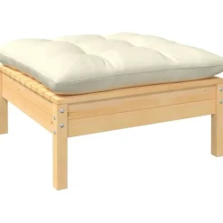 vidaXL Garten-Lounge-Set 4-tlg. creme Kissen/Kiefernholz