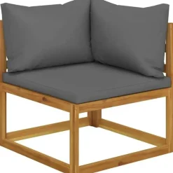 vidaXL Garten-Lounge-Set 11-tlg. grau Akazie
