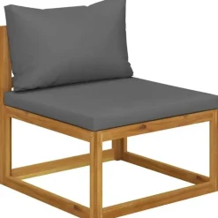 vidaXL Garten-Lounge-Set 11-tlg. grau Akazie