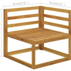 vidaXL Garten-Lounge-Set 11-tlg. grau Akazie