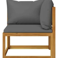 vidaXL Garten-Lounge-Set 11-tlg. grau Akazie