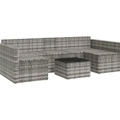 vidaXL Garten-Lounge-Set 2-tlg. grau