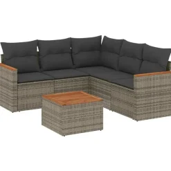 vidaXL Garten-Lounge-Set 5-tlg. grau