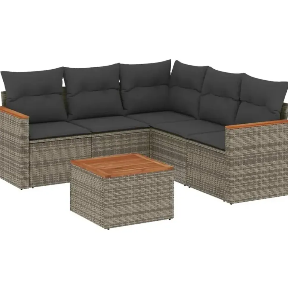 vidaXL Garten-Lounge-Set 5-tlg. grau