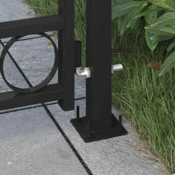 vidaXL Gartentor 105 x 204 cm Schwarz/Metall