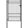 vidaXL Gartentor 100 x 150 cm Schwarz/Metall