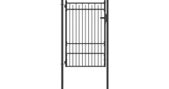 vidaXL Gartentor 100 x 150 cm Schwarz/Metall