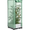 vidaXL Hochbeet mit Gewächshaus-Aufsatz Rattan-Optik