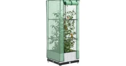 vidaXL Hochbeet mit Gewächshaus-Aufsatz Rattan-Optik