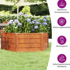 vidaXL Hochbeet Rostig 129 x 129 x 45 cm Cortenstahl