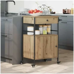 vidaXL Küchenwagen Artisan-Eiche 56 x 43 x 89,5 cm Holzwerkstoff