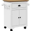 vidaXL Küchenwagen BODO Weiß und Braun 72x45x80 cm