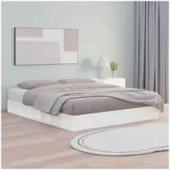 vidaXL Massivholzbett 180 x 200 cm Weiß