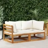 vidaXL Modulare Ecksofas 2-tlg. cremeweiß