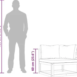 vidaXL Modulare Ecksofas 2-tlg. cremeweiß