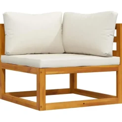 vidaXL Modulare Ecksofas 2-tlg. cremeweiß