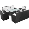 vidaXL Polyrattan Gartenset 5-tlg. schwarz 43972