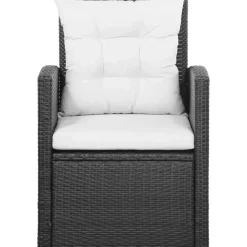 vidaXL Polyrattan Gartenset 5-tlg. schwarz 43972
