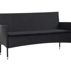 vidaXL Polyrattan Gartenset 5-tlg. schwarz 43972