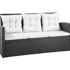 vidaXL Polyrattan Gartenset 5-tlg. schwarz 43972