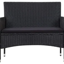 vidaXL Polyrattan Gartenset 5-tlg. schwarz 43972