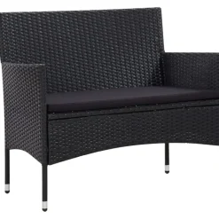 vidaXL Polyrattan Gartenset 5-tlg. schwarz 43972