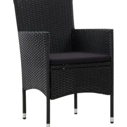 vidaXL Polyrattan Gartenset 5-tlg. schwarz 43972