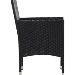 vidaXL Polyrattan Gartenset 5-tlg. schwarz 43972