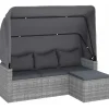 vidaXL Polyrattan Loungesofa grau 362335