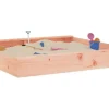 vidaXL Sandkasten mit Sitzen Quadratisch Holz braun