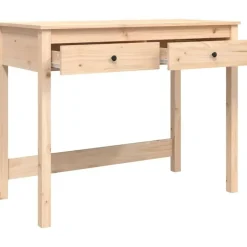 vidaXL Schreibtisch Kiefer massiv / Braun