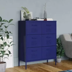 vidaXL Schubladenschrank 80 x 101,5 x 35 cm Marineblau