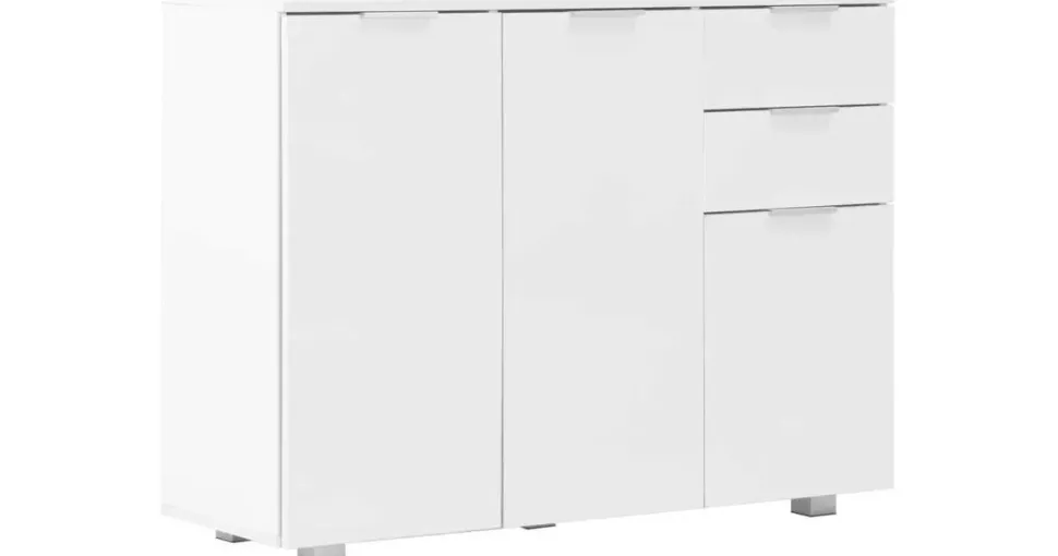 vidaXL Sideboard 107 x 76 x 35 cm Hochglanz-Weiß