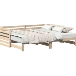 vidaXL Tagesbett mit Ausziehbett 80 x 200 cm braun