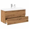 vidaXL Waschbeckenunterschrank mit Einbaubecken 39,5 x 49 x 38,5 cm Braun
