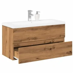 vidaXL Waschbeckenunterschrank mit Einbaubecken 39,5 x 49 x 38,5 cm Braun