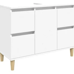 vidaXL Waschbeckenunterschrank 80 x 60 x 33 cm Weiß