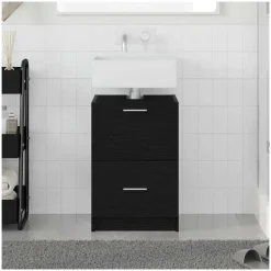 vidaXL Waschbeckenunterschrank 40 x 37 x 59 cm Schwarz